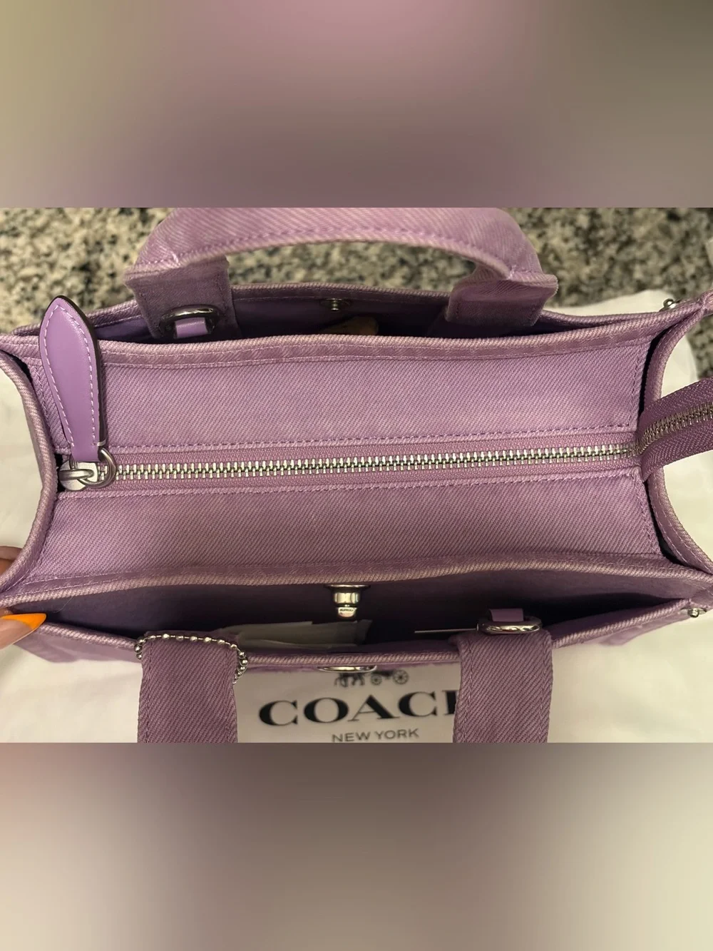 Coach Lilac Canvas Tote with Logo